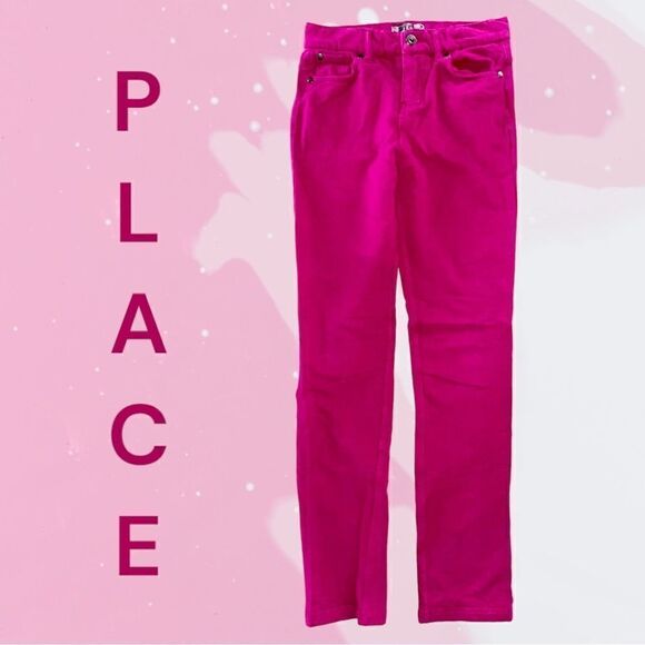 PLACE l Girl’s Pants Jeans l Hot Pink l Front/Back Pockets l Signature Button 12 - Picture 1 of 7